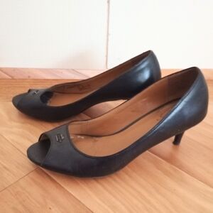Coach NY Shoes Elegant Black Peep-Toe High Heels Delilah 8.5 B